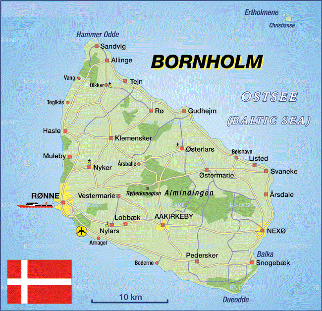 kort over bornholms byer Kort Over Bornholm kort over bornholms byer
