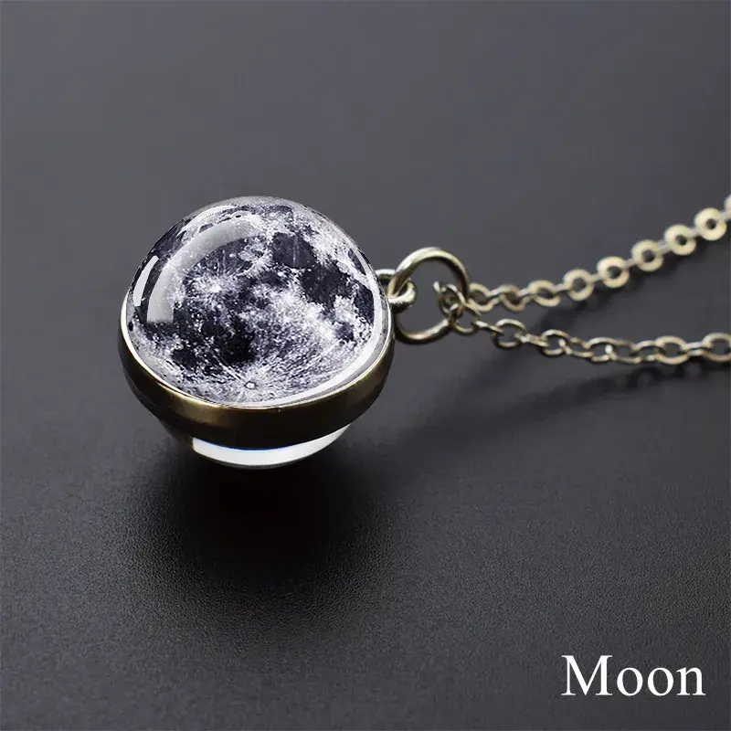 Thumbnail: Solar System/ Planet Glass Ball Pendant Necklace Choose your Planet
