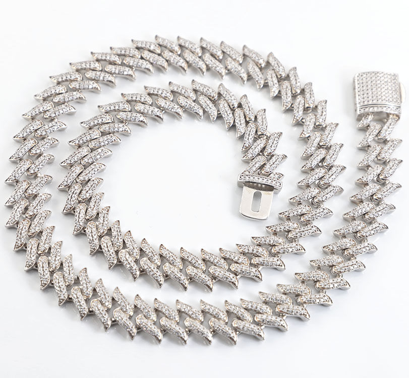 Thumbnail: 14K GF (W/Y) 12mm 16mm 925 Mojssanite Cuban Link Chain/Bracelet/Necklace