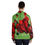 Thumbnail: Women's Full-Zip Hoodie with Big Rose Design Slime Green