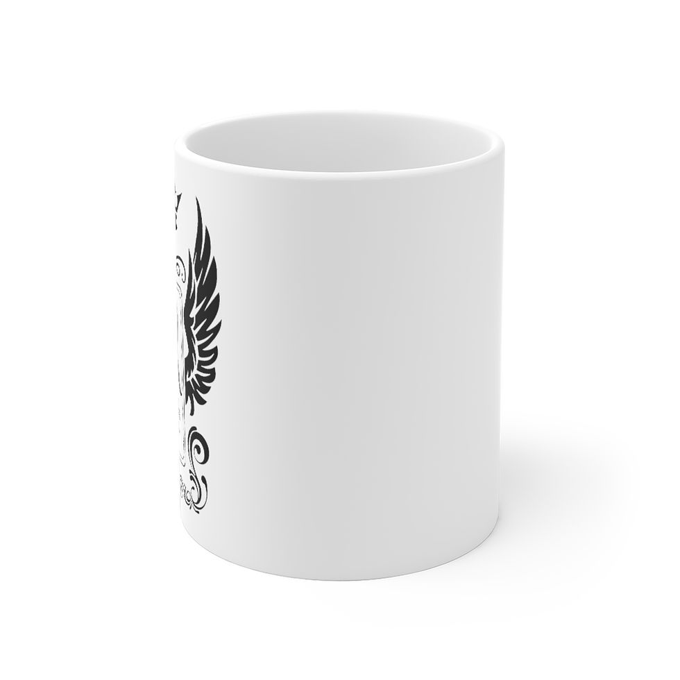 Thumbnail: White Ceramic Mug (Real R Real/Black Text)