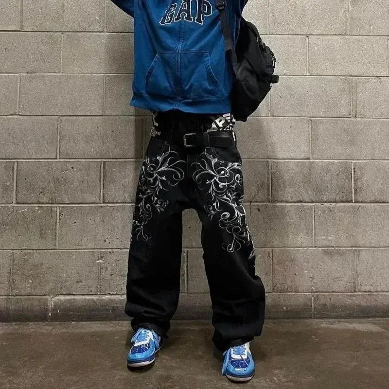 Thumbnail: High Waist Gothic Skull Jeans