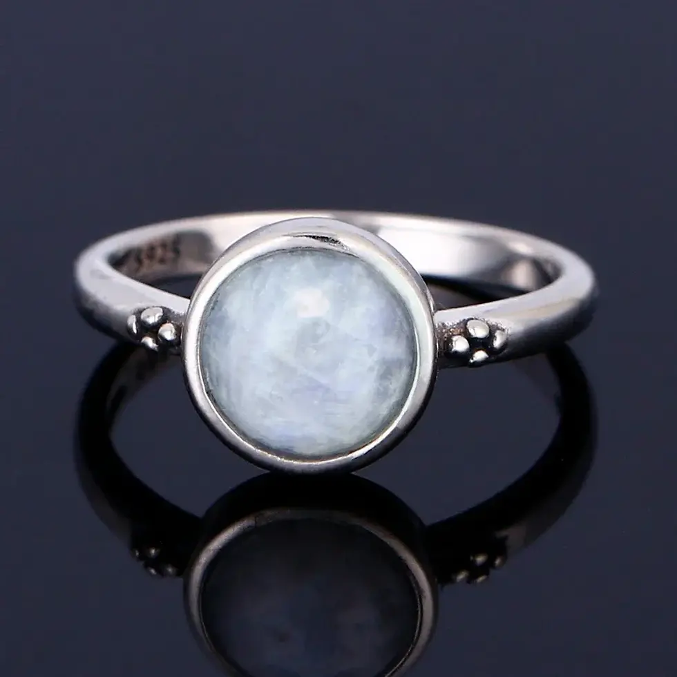 Thumbnail: Oval Moonstones Rings Women's 925 Sterling Silver