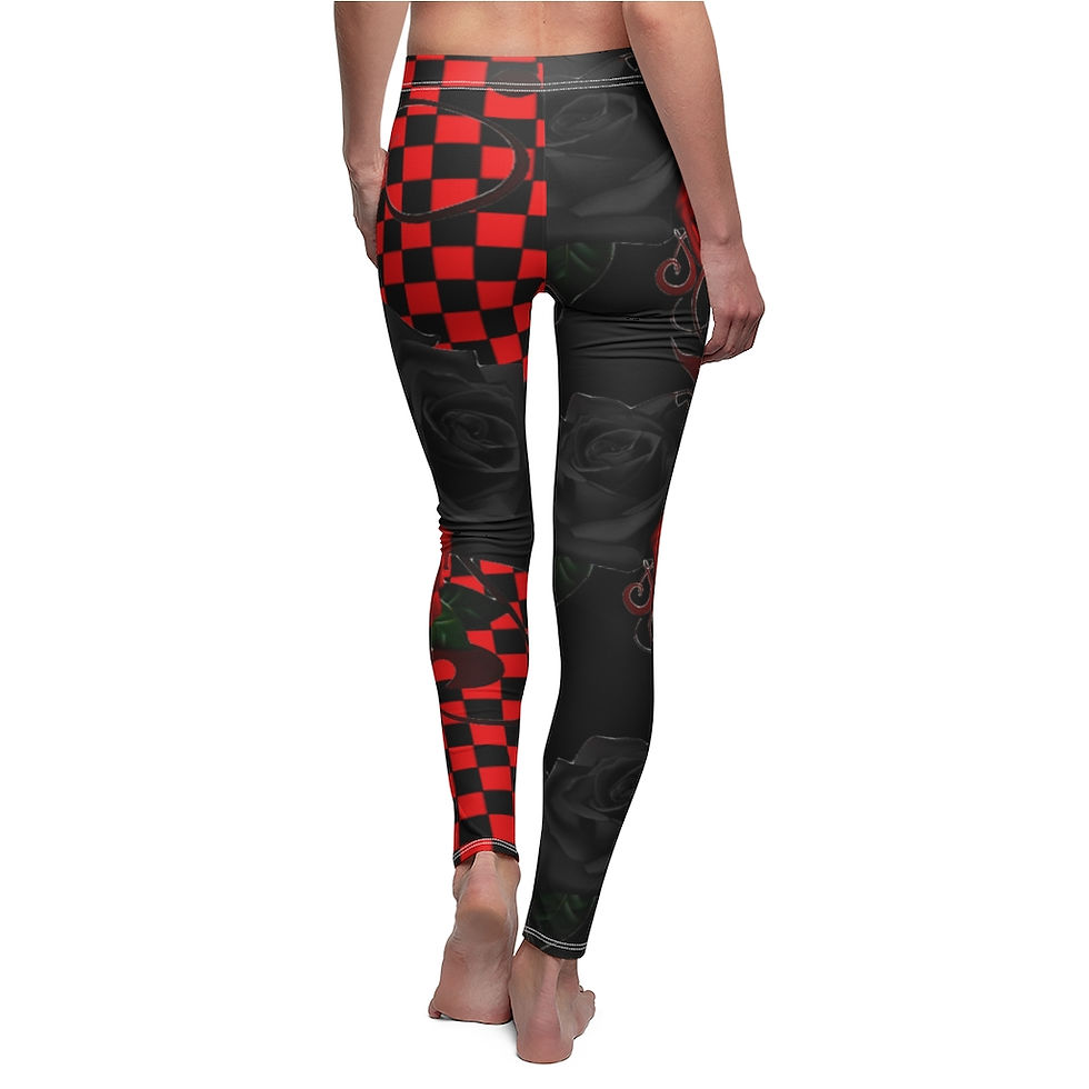 Thumbnail: Women's Cut & Sew Casual Leggings  (Racing Black Rose)
