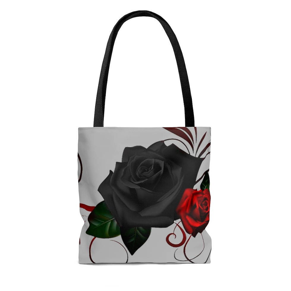 Thumbnail: AOP Tote Bag VVE (Black Rose)