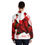 Thumbnail: Women's Full-Zip Hoodie with Big Rose Design White