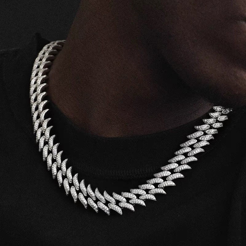 Thumbnail: 14K GF (W/Y) 12mm 16mm 925 Mojssanite Cuban Link Chain/Bracelet/Necklace