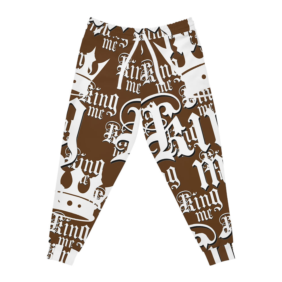Unisex Athletic Joggers King Me Chocolate Customized by VVE Apparel Co.
