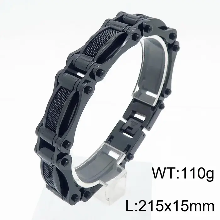 Thumbnail: Stainless Steel Link Chain Mesh Bracelets for Men