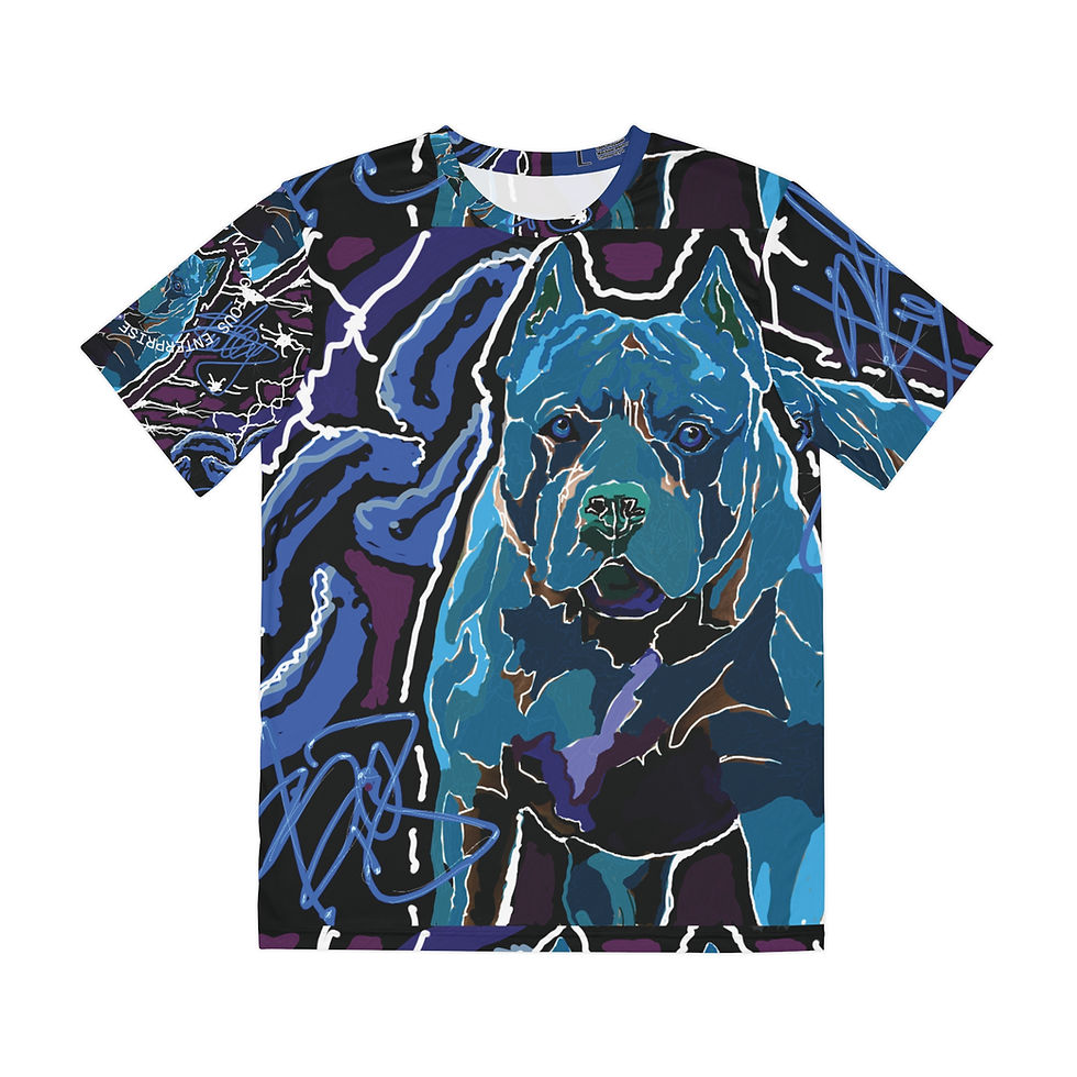 Polyester Tee Bully Blue - Men's Fashion