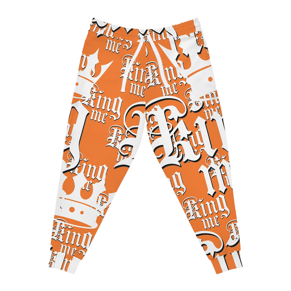 Unisex Athletic Joggers King Me Tangerine Customized by VVE Apparel Co.