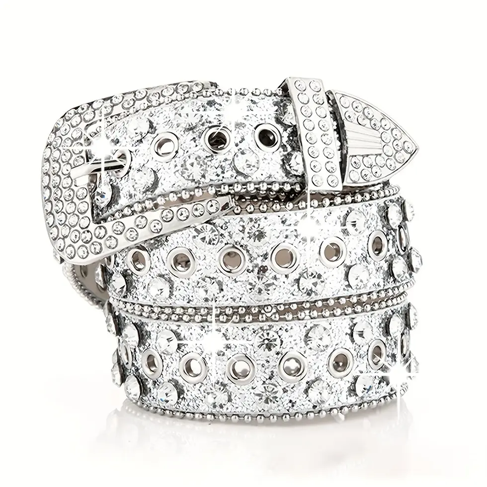 Thumbnail: Rhinestone Y2K Belts Trendy Solid Belt for Women