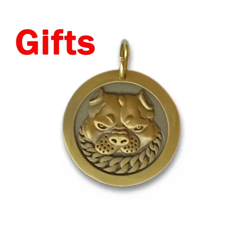 Thumbnail: Bully Collar 32mm Stainless Steel Gold/Multicolor Chain for Large Dog/ Pitbull