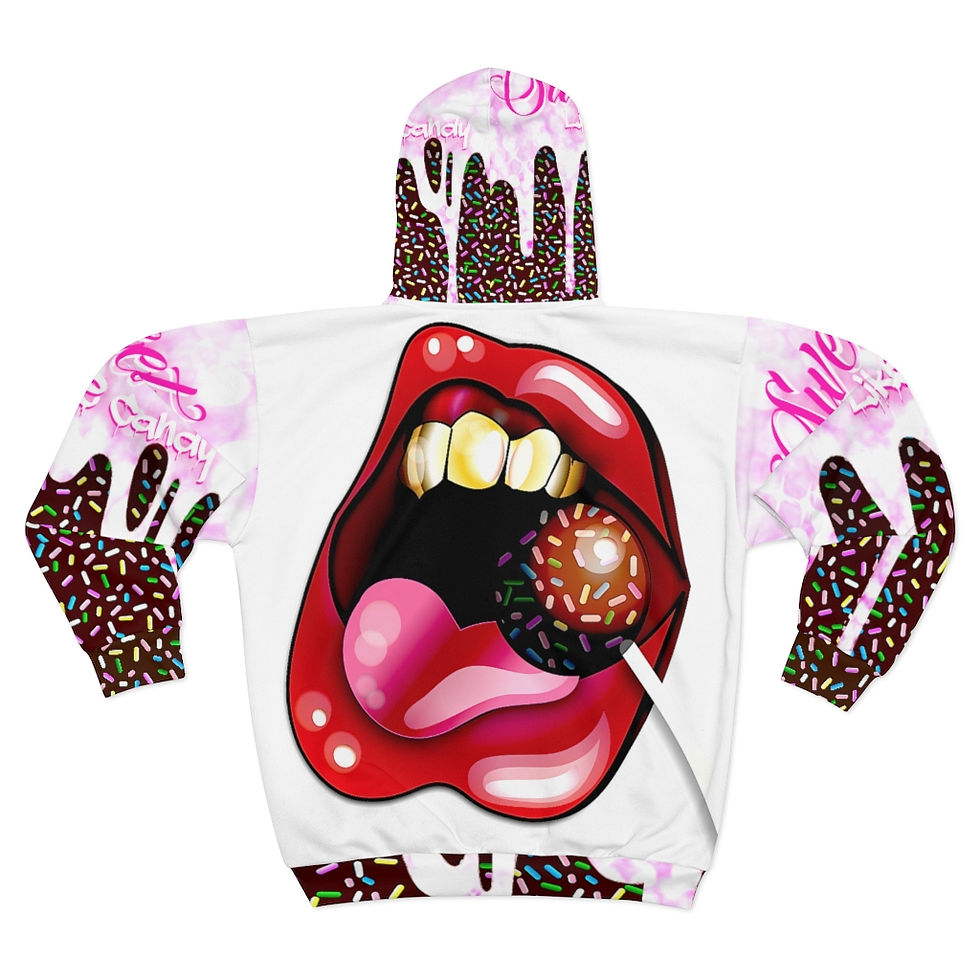 Thumbnail: AOP Unisex Zip Hoodie "Sweet Like Candy"