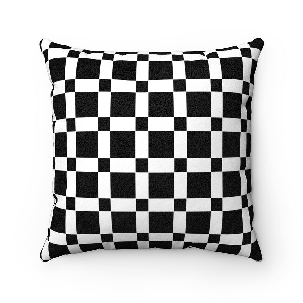 Faux Suede Square Pillow VVE BW Gridlink