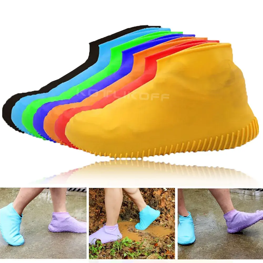 Silicone Waterproof Reusable Overshoes With Non-Slip Sole Unisex