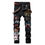 Thumbnail: Graffiti Print Men Biker Jeans Plus Size Skinny Stretch Straight Denim