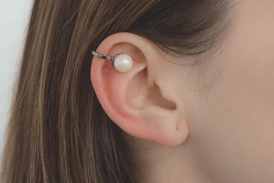 Miniatura: Brinco piercing fake, pérola