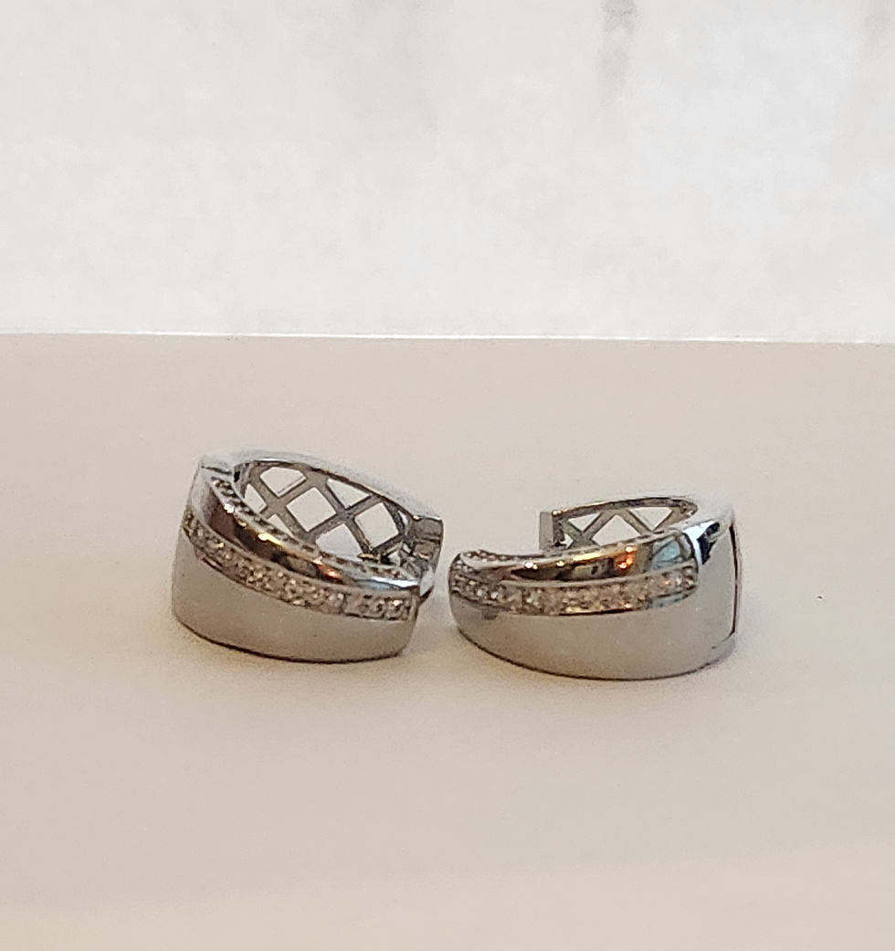 Miniatura: Brinco argola, fileira de zircônias 