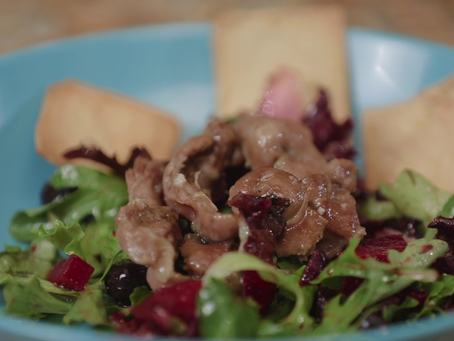 CHICKEN GIZZARDS on a Bed of Organic Greens