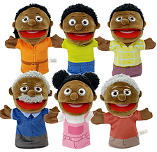 Dark skinned family hand puppets.png