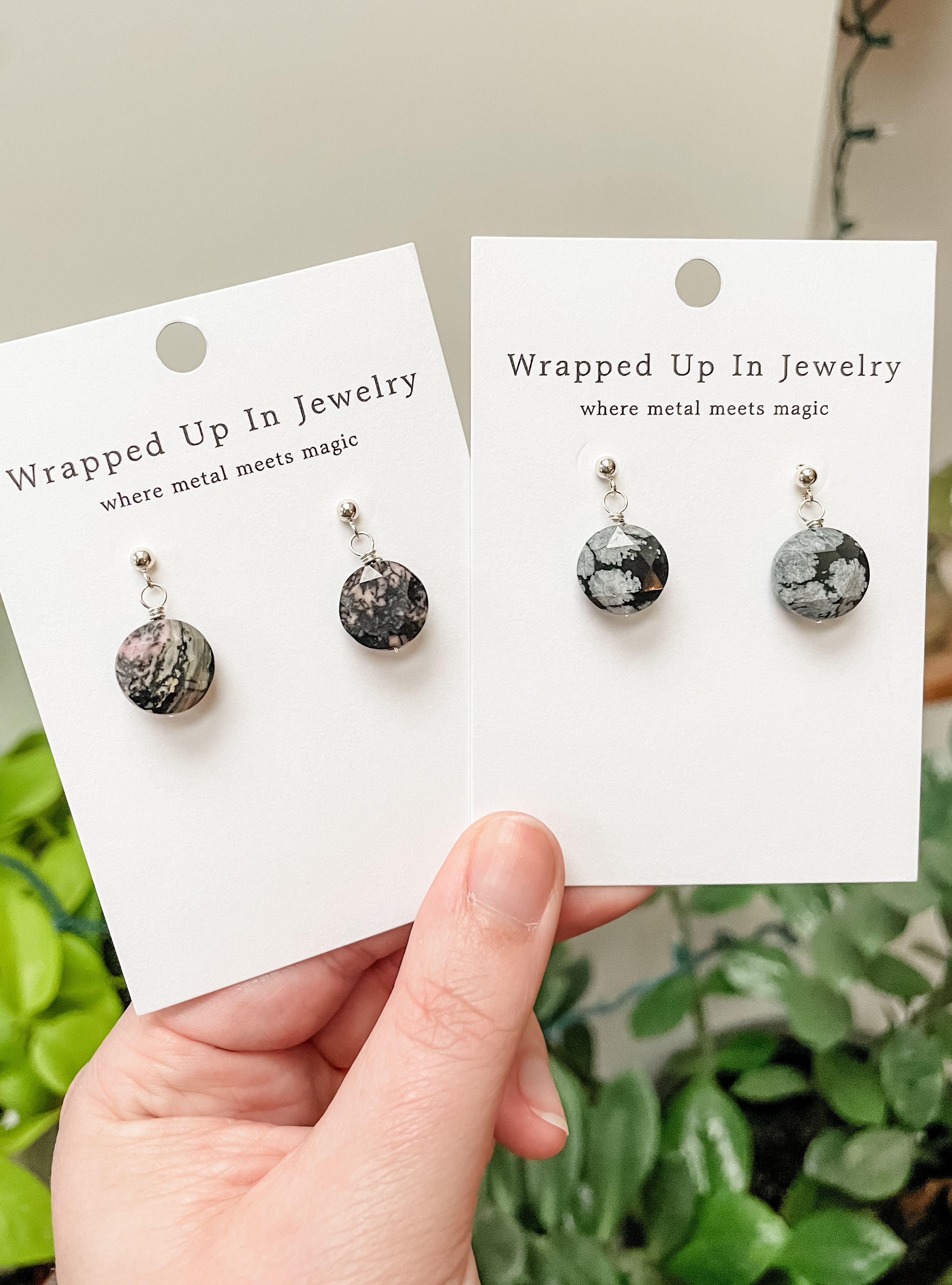 Round Dangle Crystal Stud Earrings, Sterling Silver