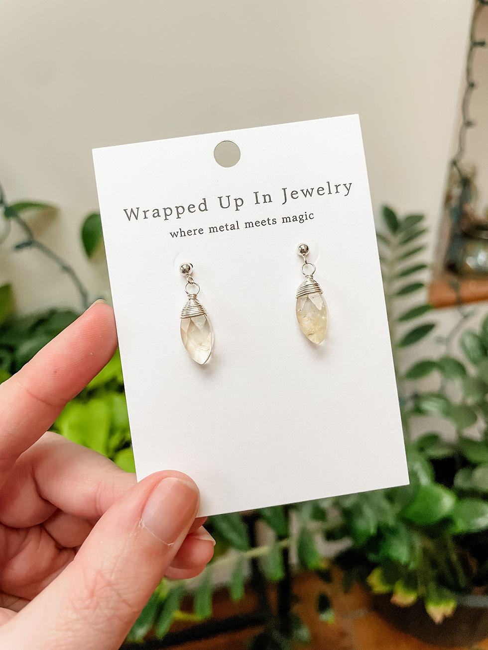 Thumbnail: Teardrop Dangle Crystal Stud Earrings. Sterling Silver