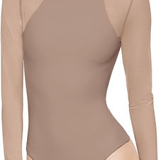 Women's mesh sleeve bodysuit