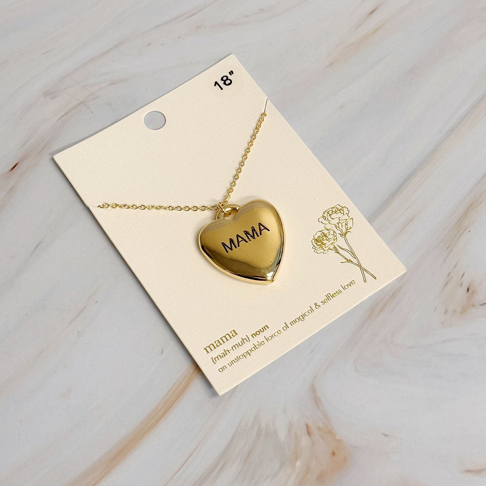 Thumbnail: Mama Engraved Heart Pendant Necklace