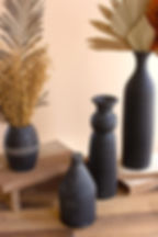 matte black modern vases set
