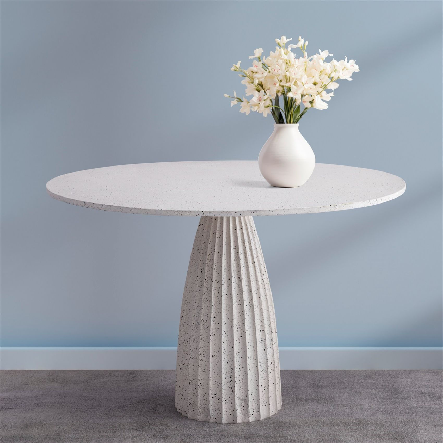 White Round Aluminum dining Table