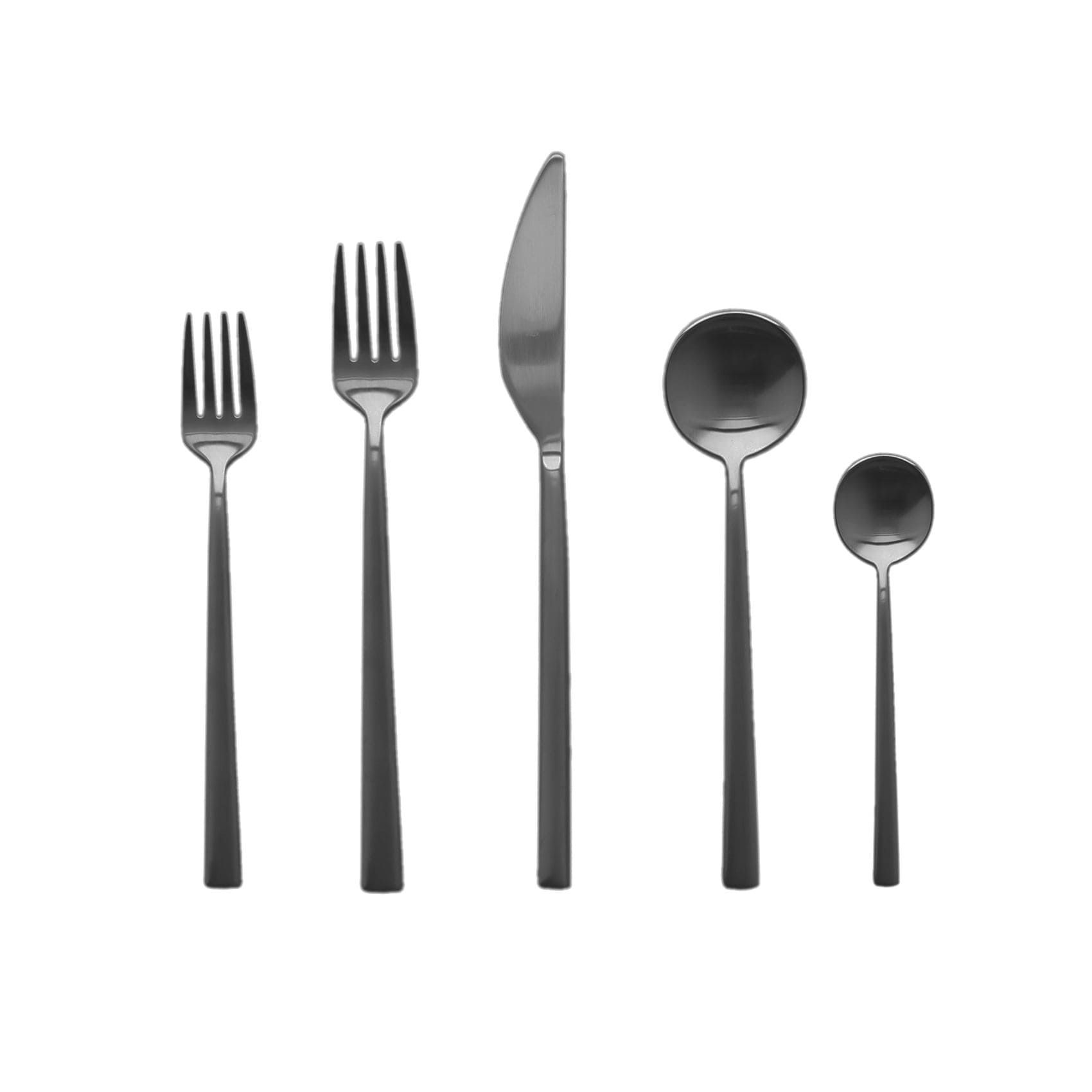 modern black stainless steel silverware