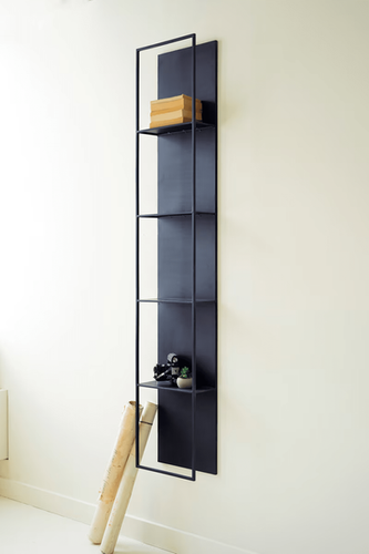 Minimalist Modern Metal Shelf | Wall Mount Black Metal Shelving