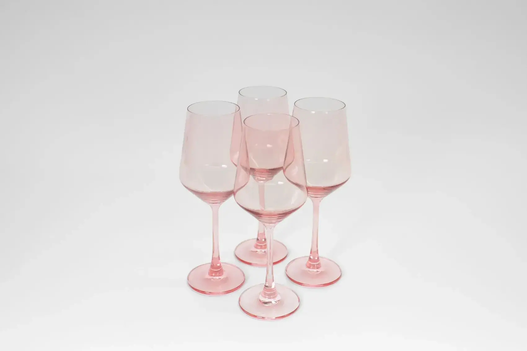 pink lead free crystal wine glasses with stems