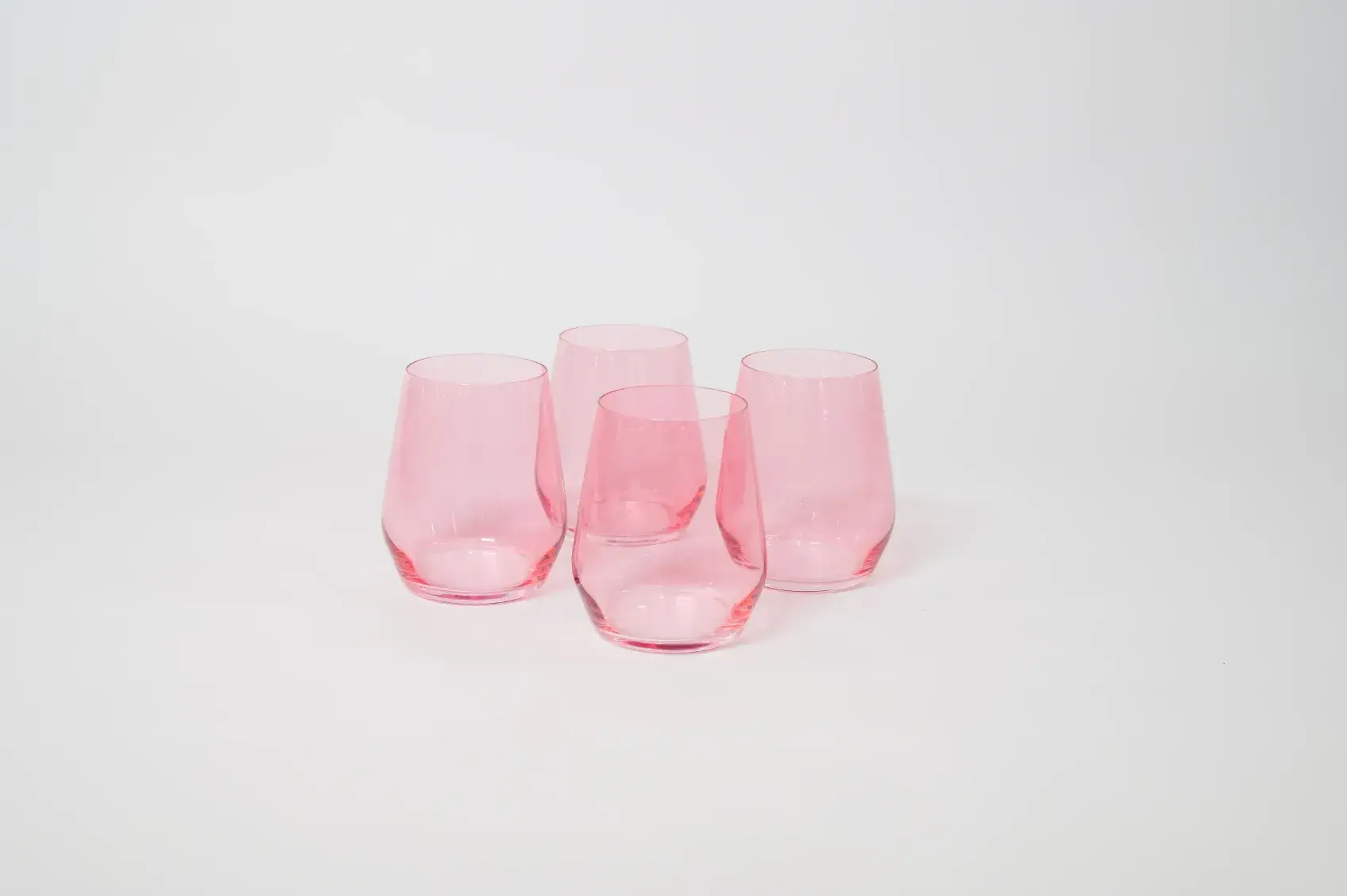 pink neutral stemless wine glasses lead free
