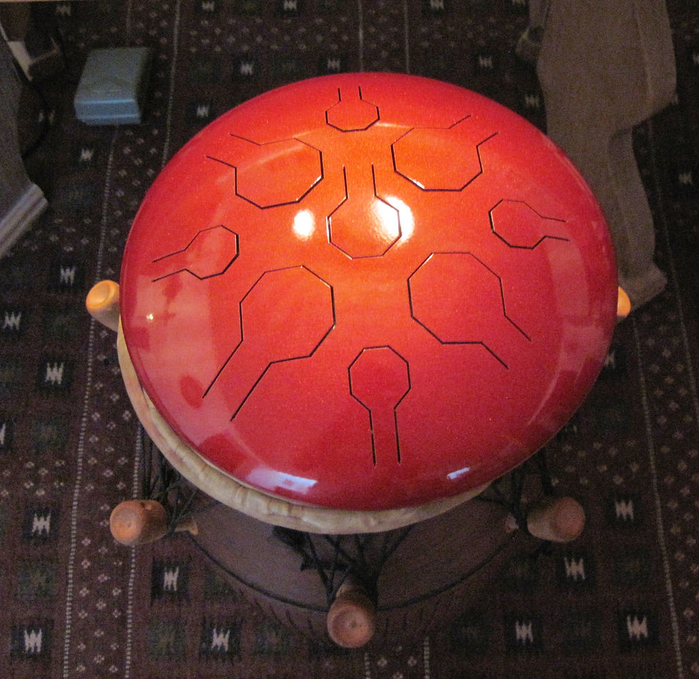 Miniaturbild: copper-sun-double-vibedrum, steel tongue drum, handpan, front-premium