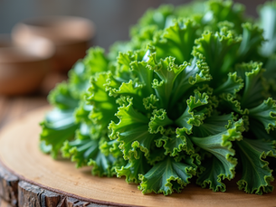 Fresh Kale leaves on a table