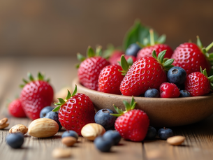 Fresh berries and nuts as brain-boosting superfoods