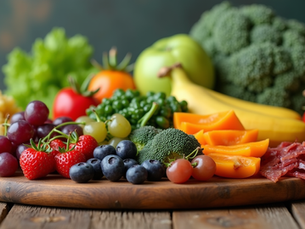 Fresh superfoods rich in vitamins and antioxidants