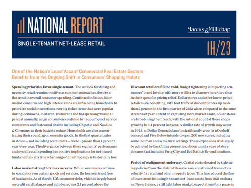 Spending Priorities Favor Single-Tenant