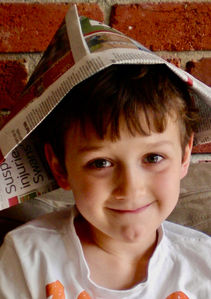 Manny boat hat paper smiling innocent sweet young cute