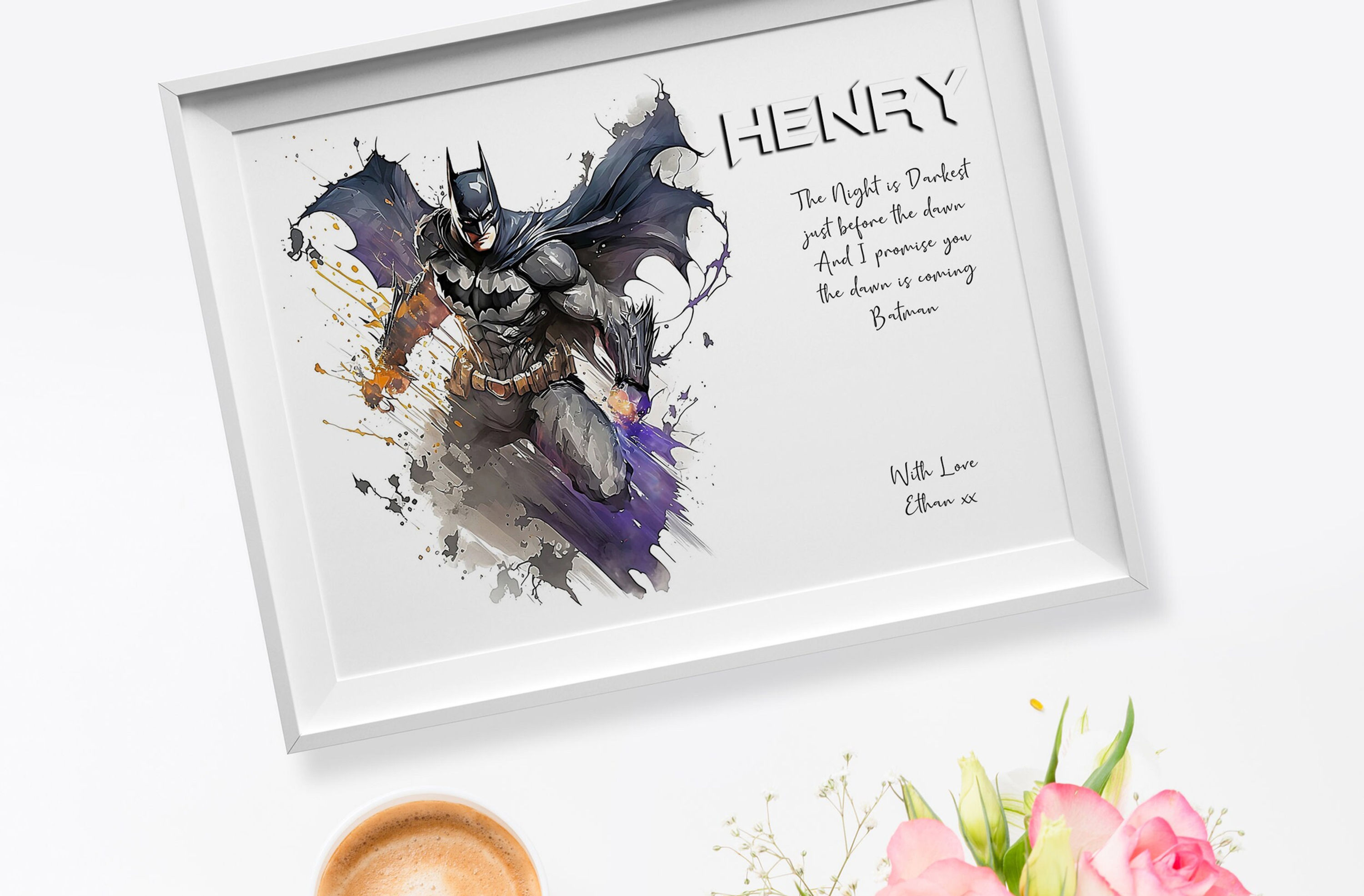 Watercolor Batman Art