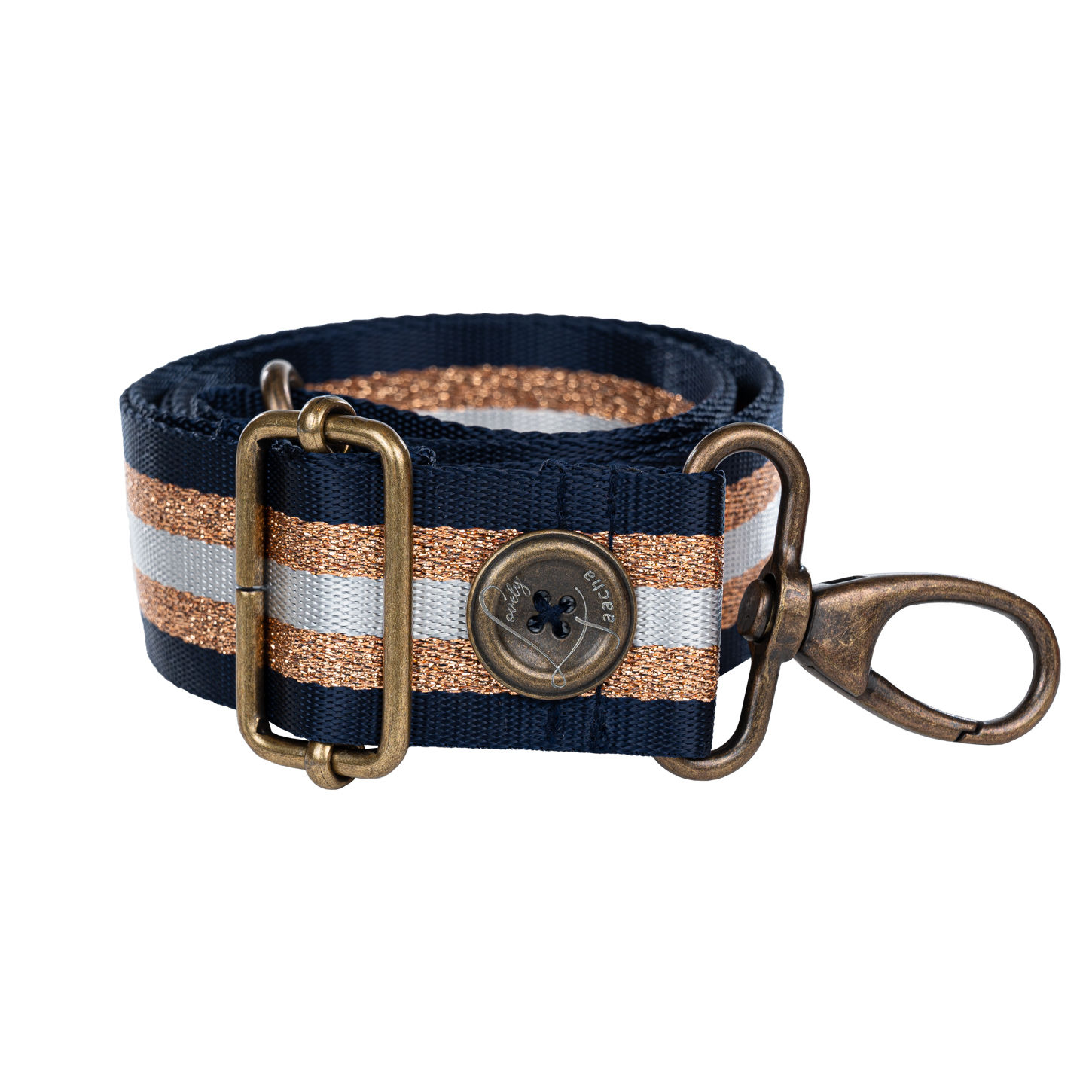 Shoulder strap - Stripes - Navy Blue / Gold / White (n ° 6)