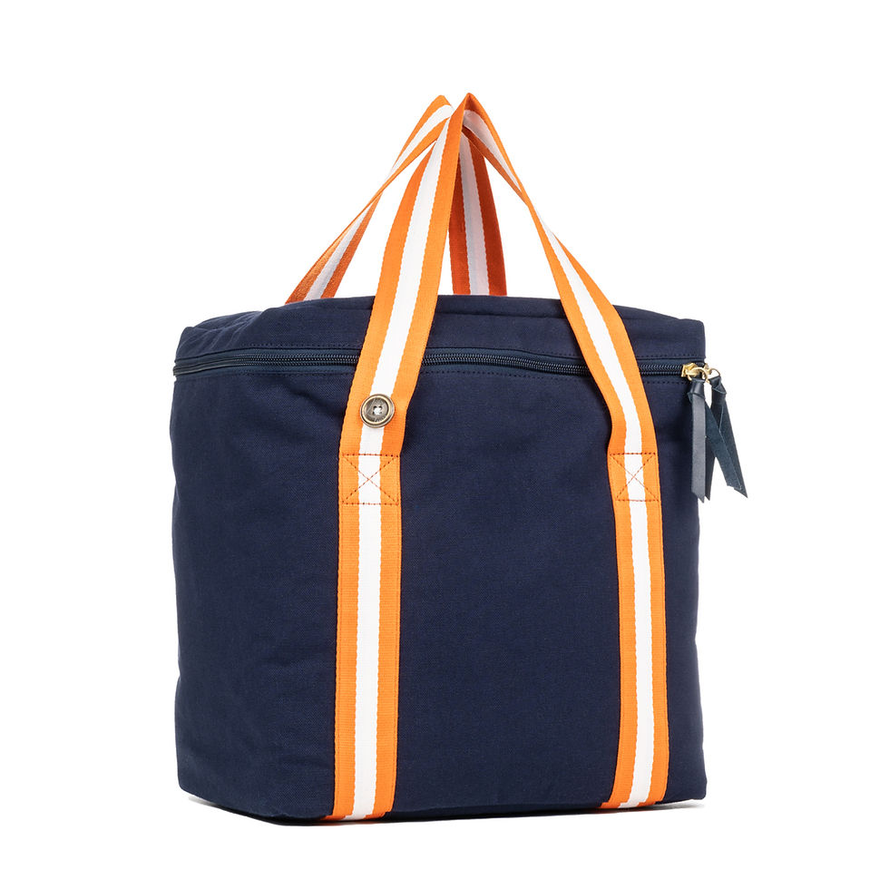 Thumbnail: Coole geïsoleerde tas - Framboos - Meerkleurige strepen