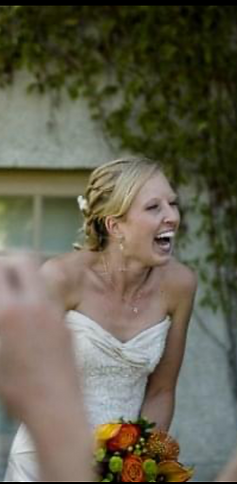 Gorgeous flowers make any bride happy!