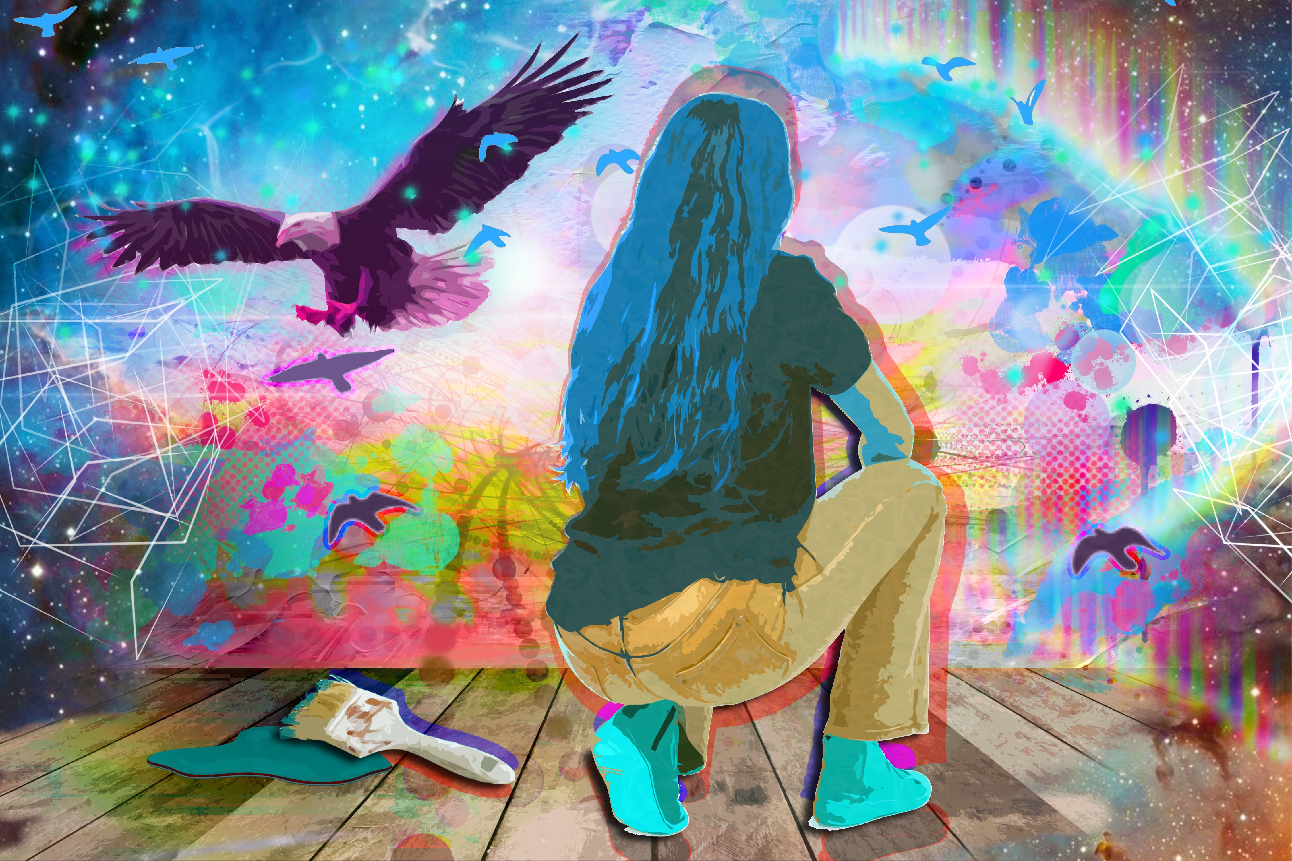 Traveling At The Speed Of Mind 3" x 2" Sticker