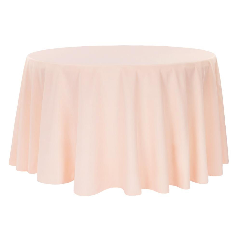 132" Blush Polyester Round Tablecloth