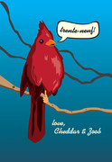 Cardinal Birthday Card featuring a cardinal on a branch.