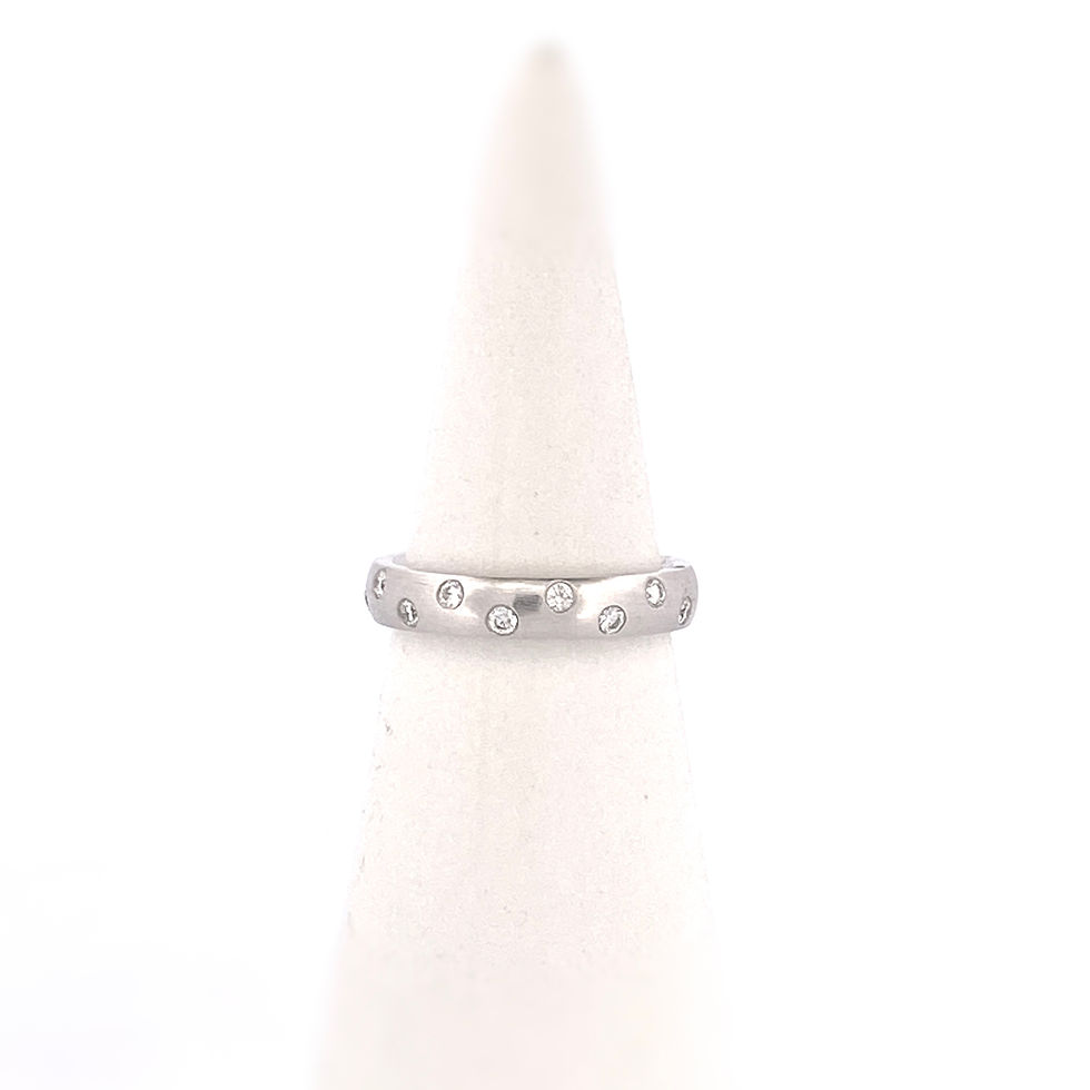Thumbnail: 14KT WG 4mm Natrual Diamond Band
