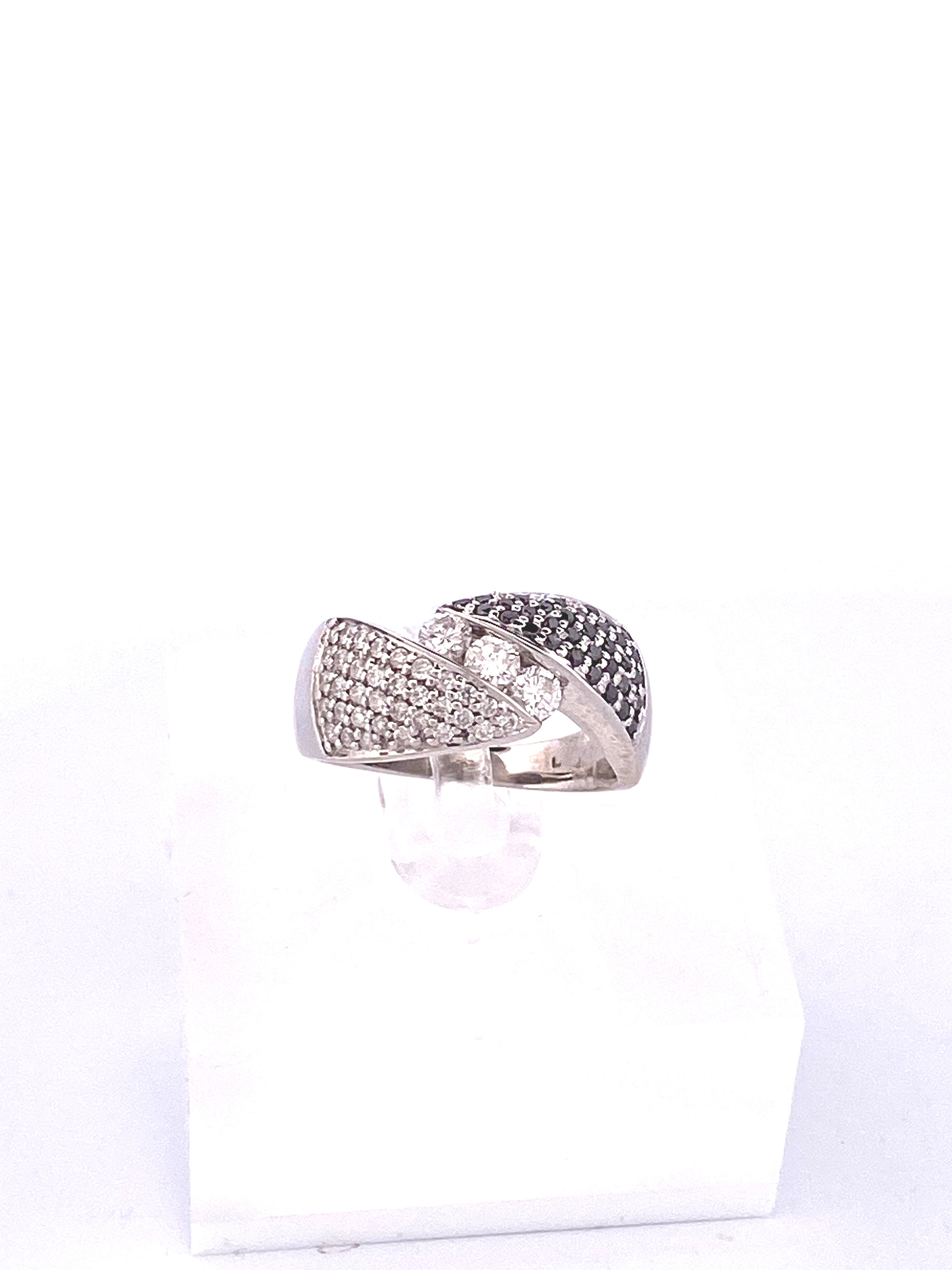 14KT WG White and Black Diamond Ring